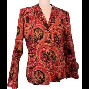 Tahari Arthur S Levine paisley blazer size 14